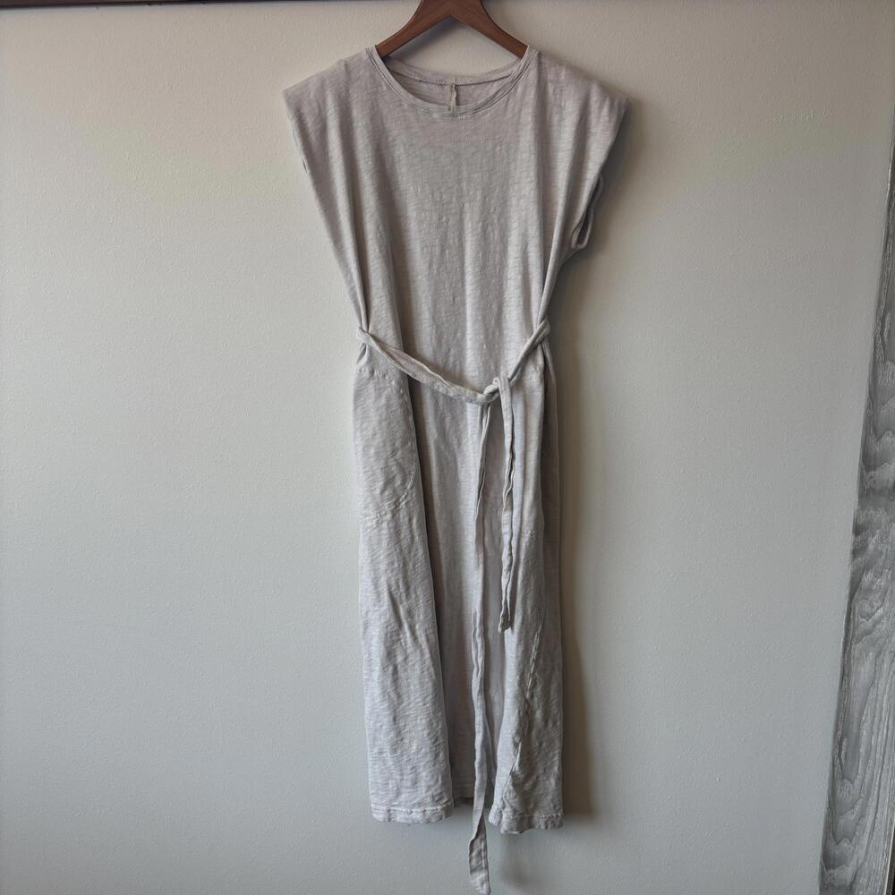 Hello Nite 100% Cotton Midi Dress in Grey Size Small